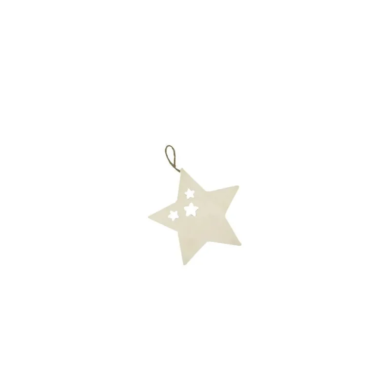 natural wood hanging star set 4 piece