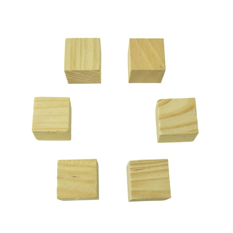 natural wooden cube blocks 1 1 8 x 6 pack