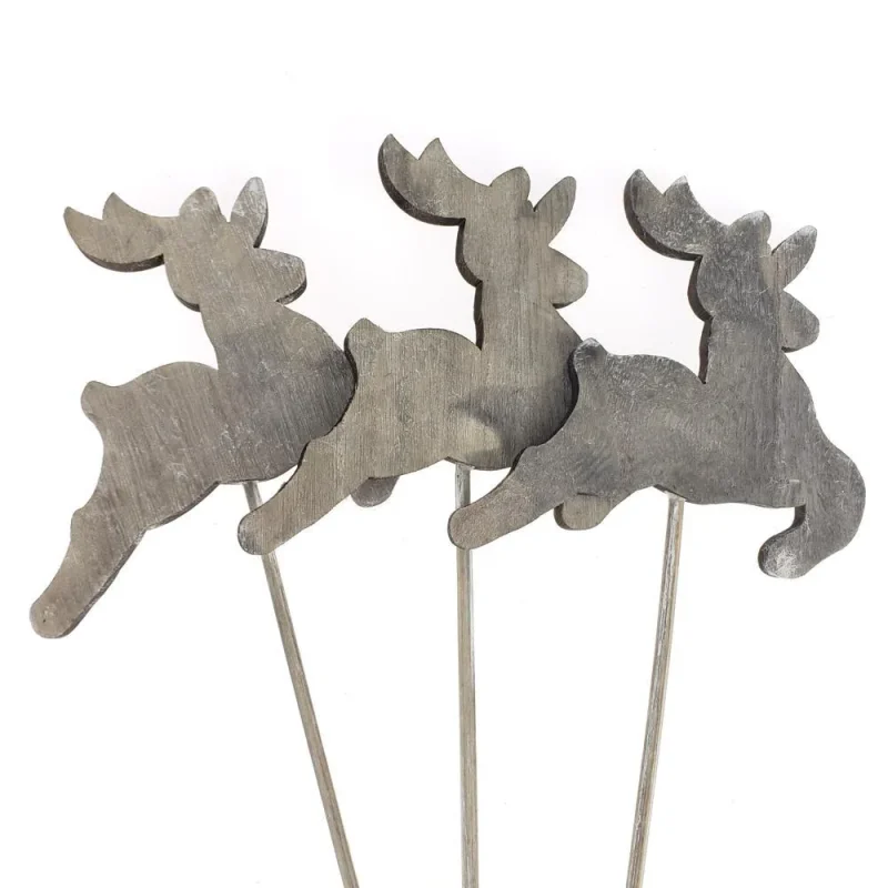 natural wooden deer sticks 16 inch 3 pack for holiday decor