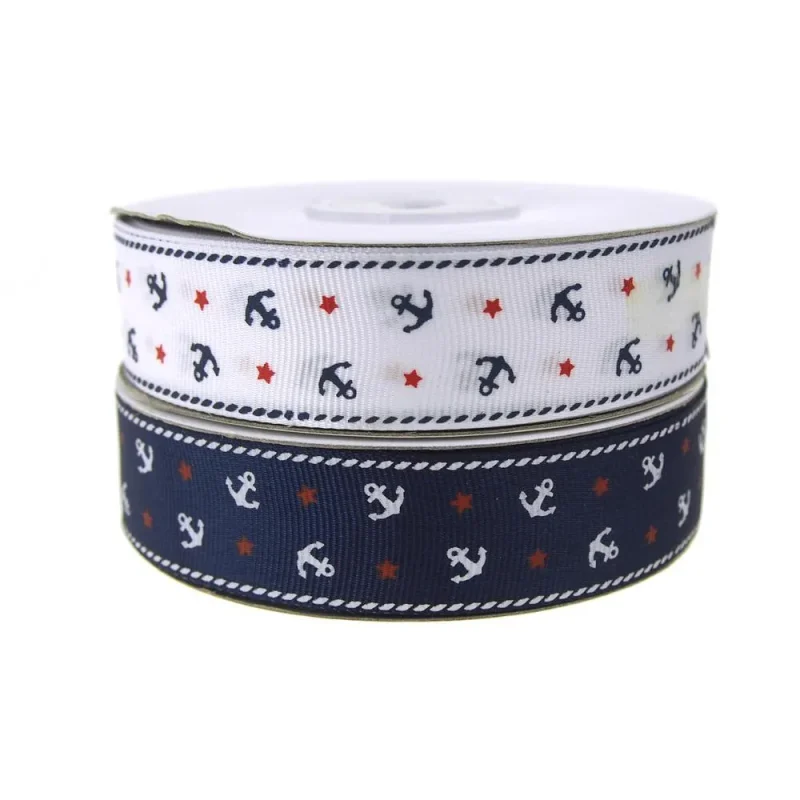 nautical anchor star grosgrain ribbon 7 8 x 25 yards