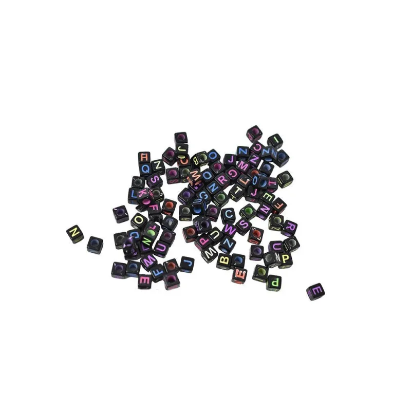 neon black alphabet beads 1 4 inch 120 piece set