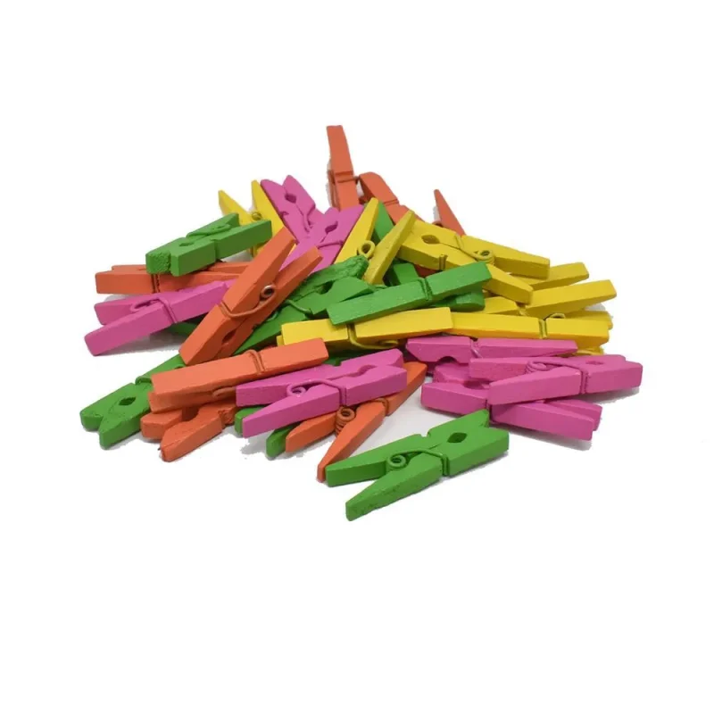 neon mini wood clothespins 1 1 8 inch 32 pack