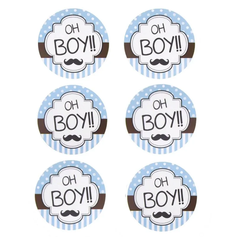 oh boy light blue paper stickers 2 inch 12 pack