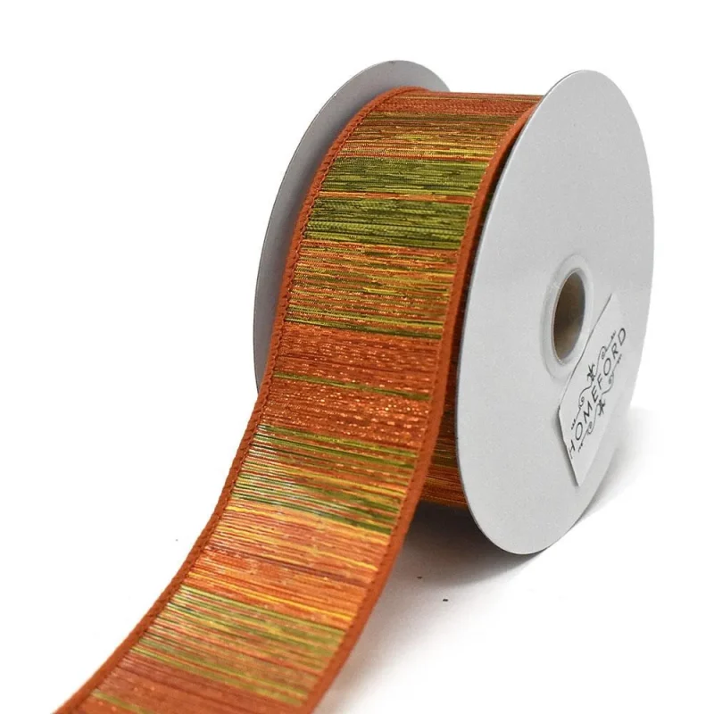 ombre striped wired ribbon 1 5 inch x 10 yards fall woven design