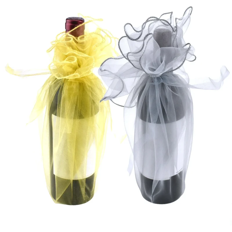 organza wine bottle wraps 28in 6 pack