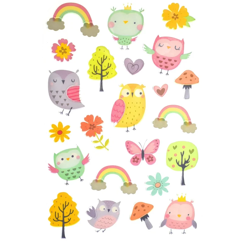 owl 3d puffy stickers 1 24 pack