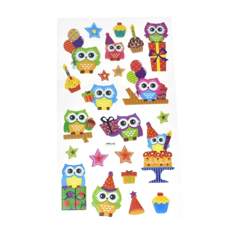 owl 3d puffy stickers 23 piece set