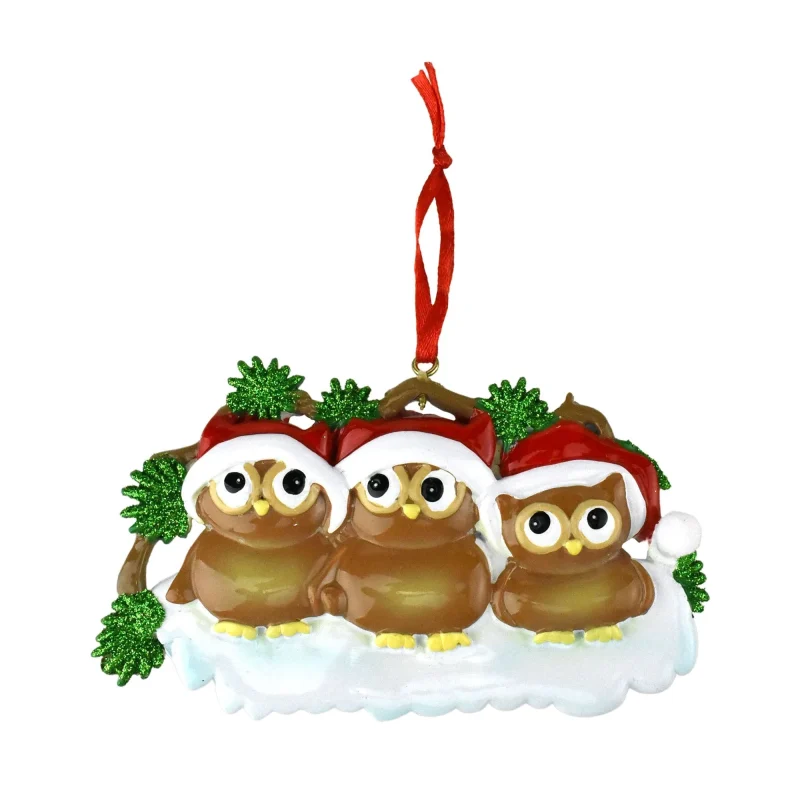 owl family christmas ornament 3 piece set 2 5 inches