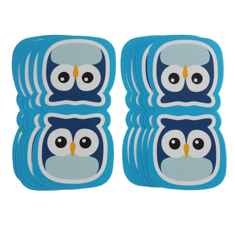 owl safari paper cutouts blue 4 5 inch 10 pack