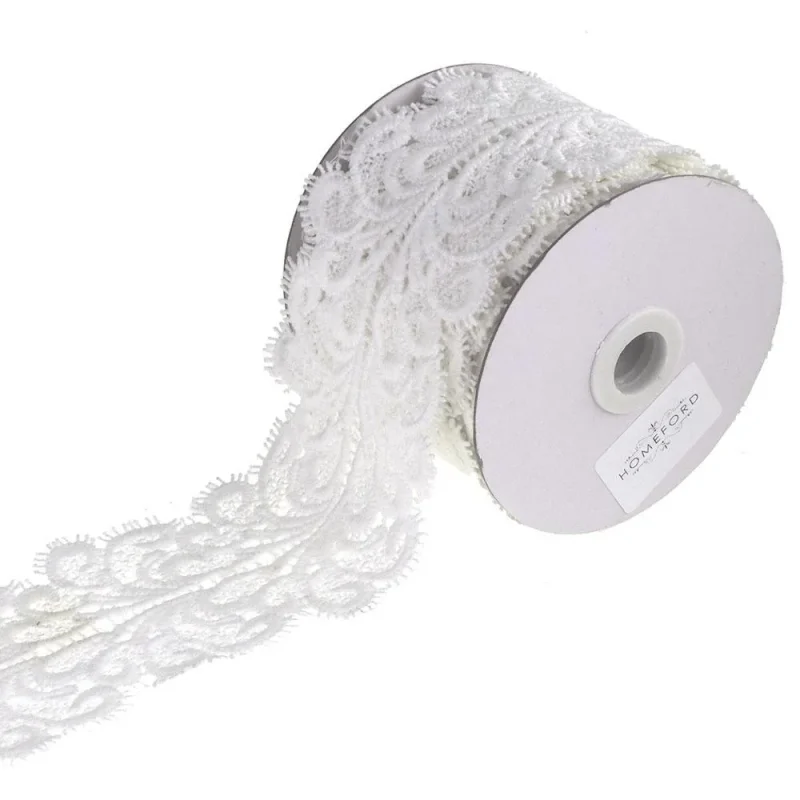 paisley crochet lace ribbon white 3 x 5 yards