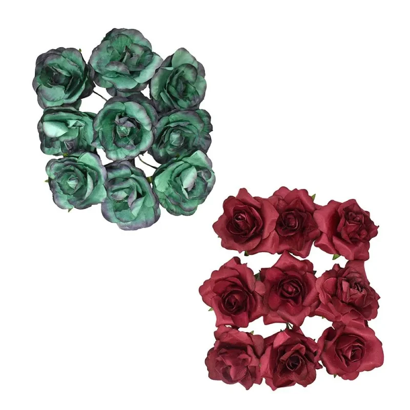 paper rose embellishments 1 5 inch 9 pack