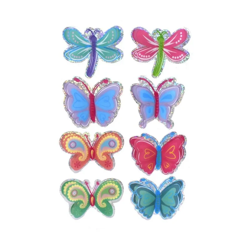 pastel pop up foil butterflies 3d stickers 8 pack