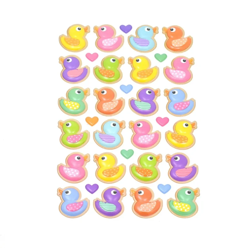 pastel pop up rubber ducky stickers 33 pack