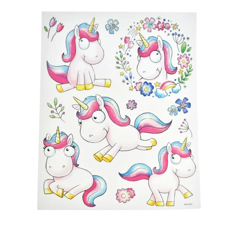 pastel unicorn glitter wall decals 12 piece set