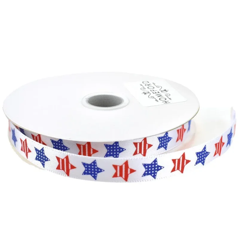 patriotic star pattern ribbon 3 8 x 5yd