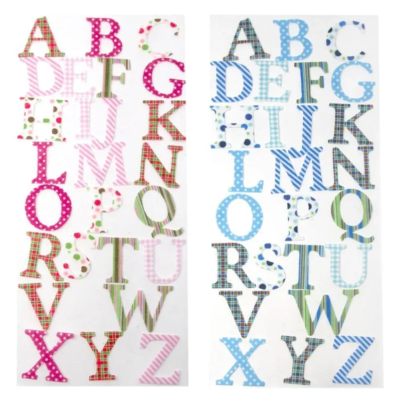 patterned roman letter felt stickers 26 pack