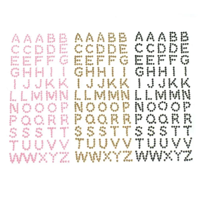 pearl alphabet bead stickers 1 2 55 piece set