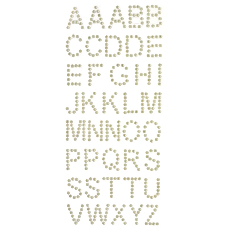 pearl alphabet rhinestone stickers 40 pack