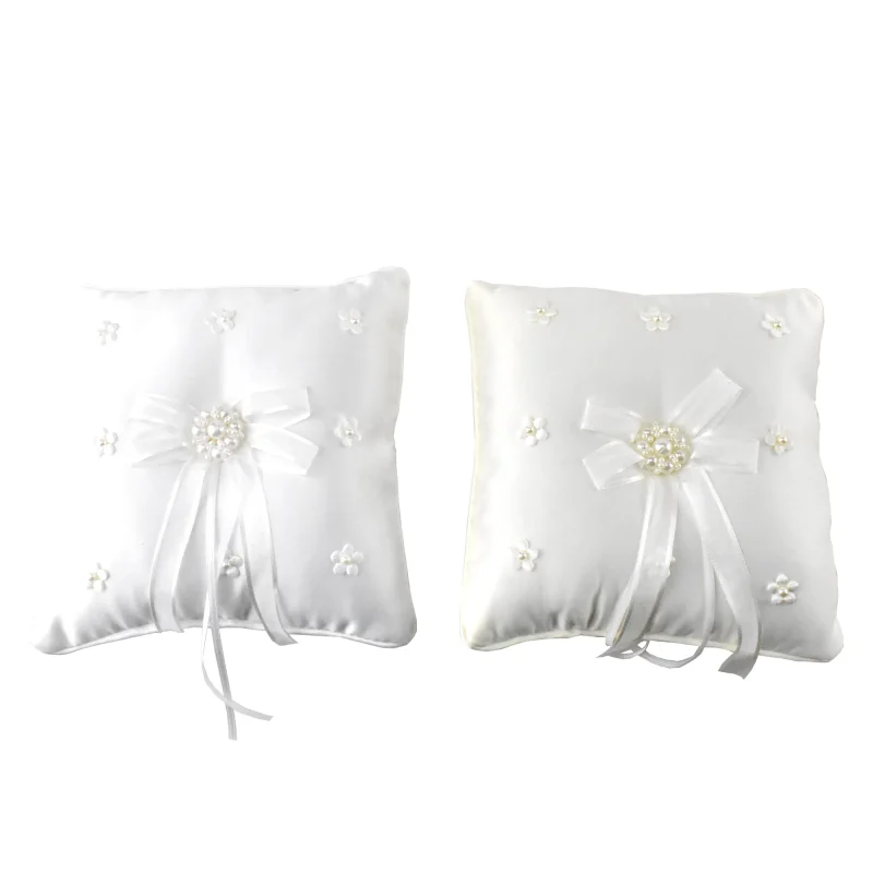 pearl lace wedding pillow 6 5 inch floral design