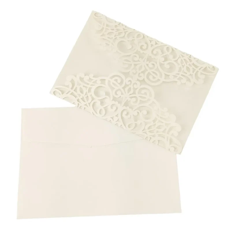 pearlescent ivory laser cut invitations 7 1 4 inch 8 pack