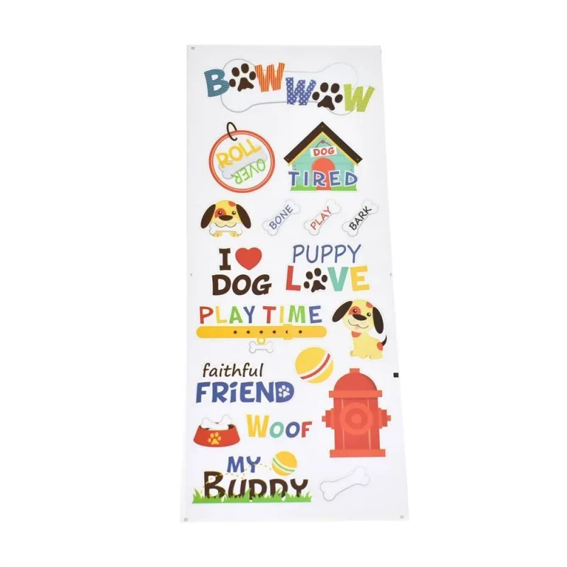 pet dog puppy clear stickers set 18 piece