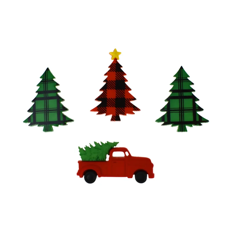 pickup truck christmas tree ornaments 4 pack 1 5