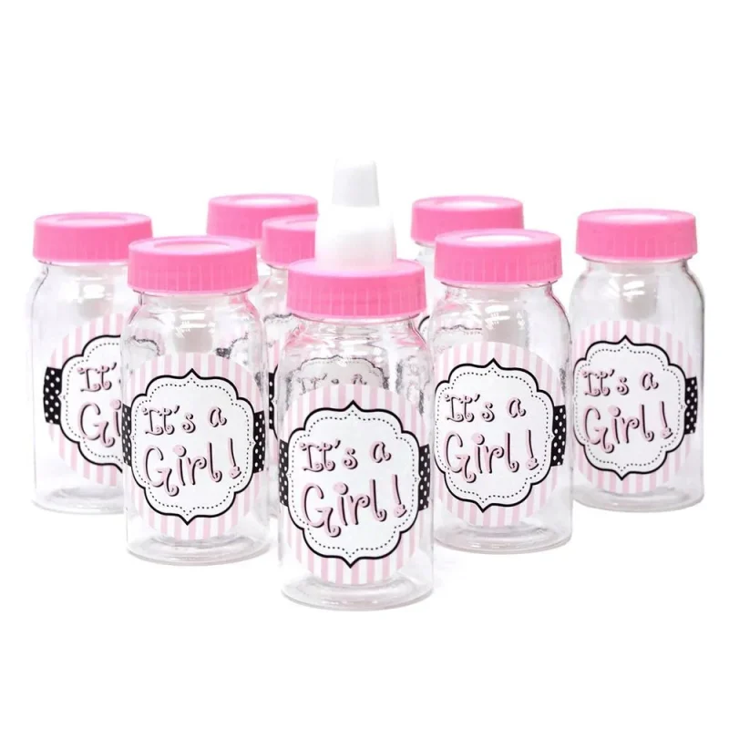 pink baby girl milk bottle favors 4 5 inch 8 pack