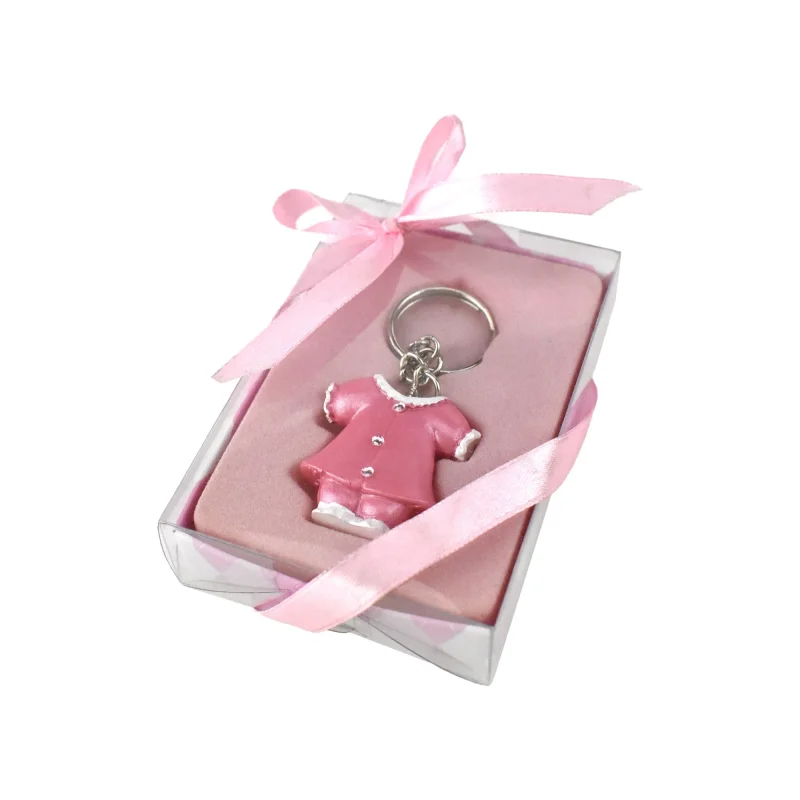 pink baby shower keychain favor 1 5 inches