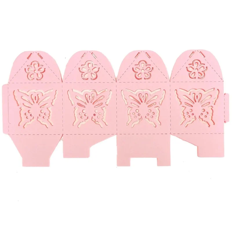 pink butterfly laser cut favor boxes 2 inch 12 pack