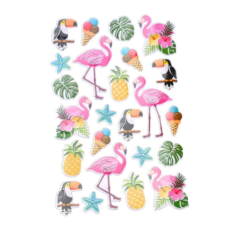 pink flamingo foil stickers 24 pack