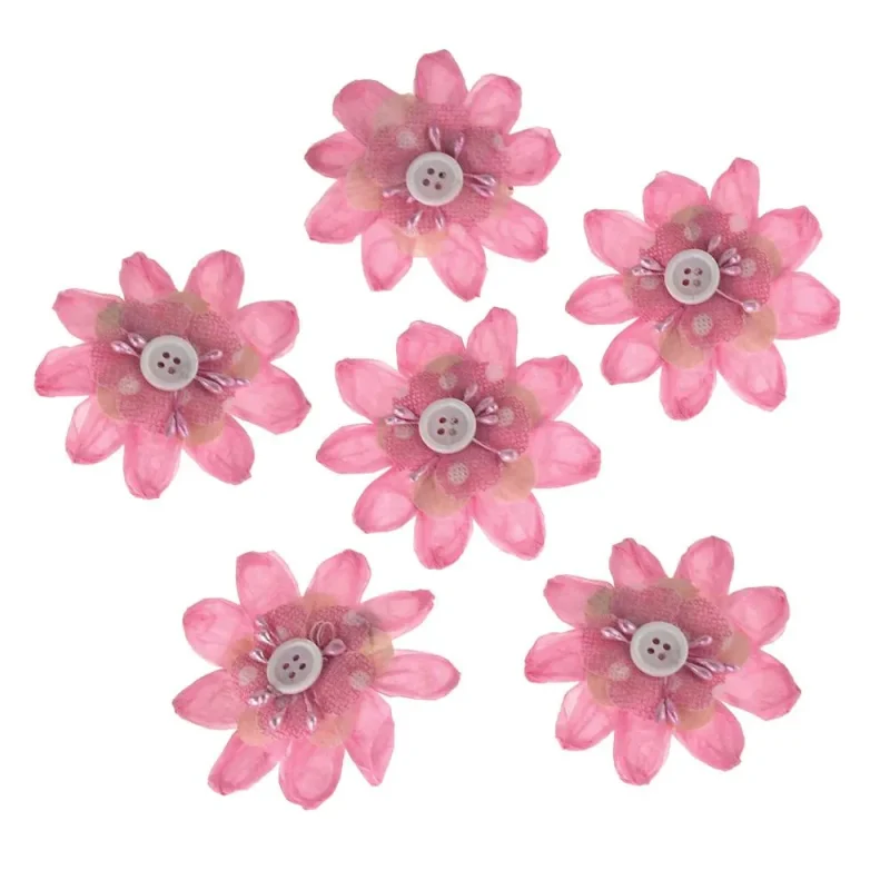 pink paper flower clothespins 3 x 6 pack diy craft embellishments