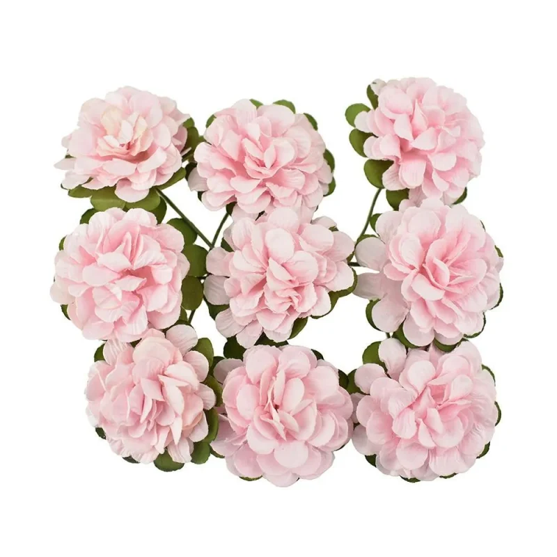 pink paper flower embellishments 1 1 2 9 pack