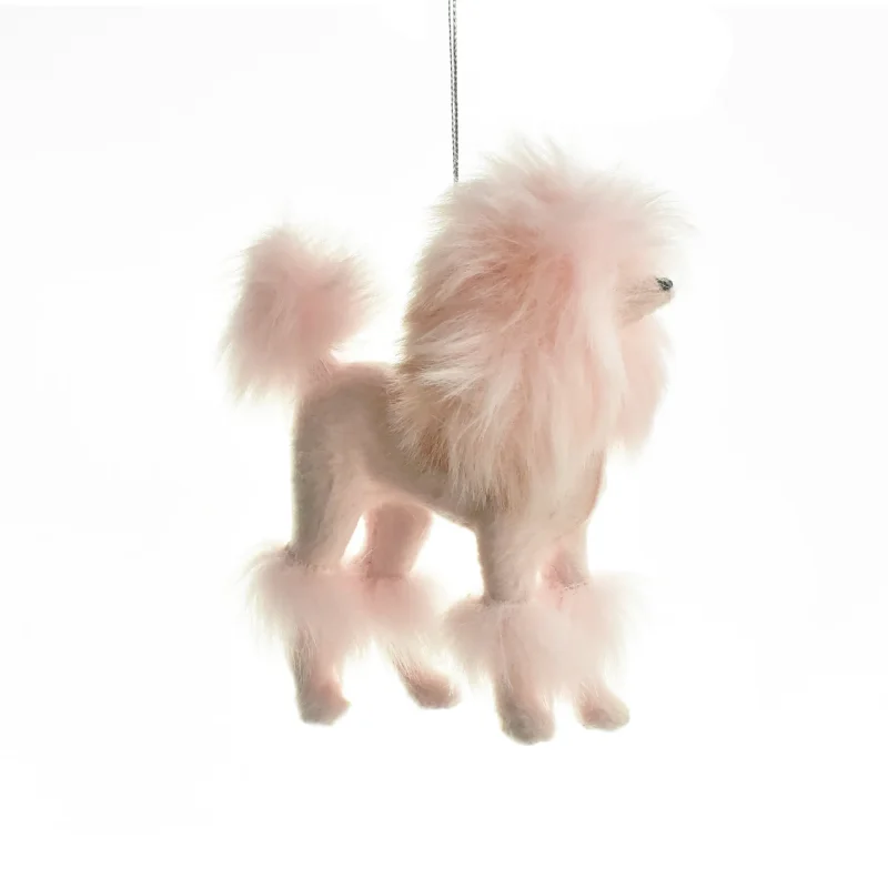 pink poodle christmas ornament 4 5