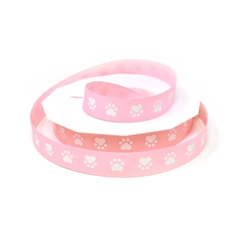 pink puppy paws grosgrain ribbon 5 8 x 20 yards