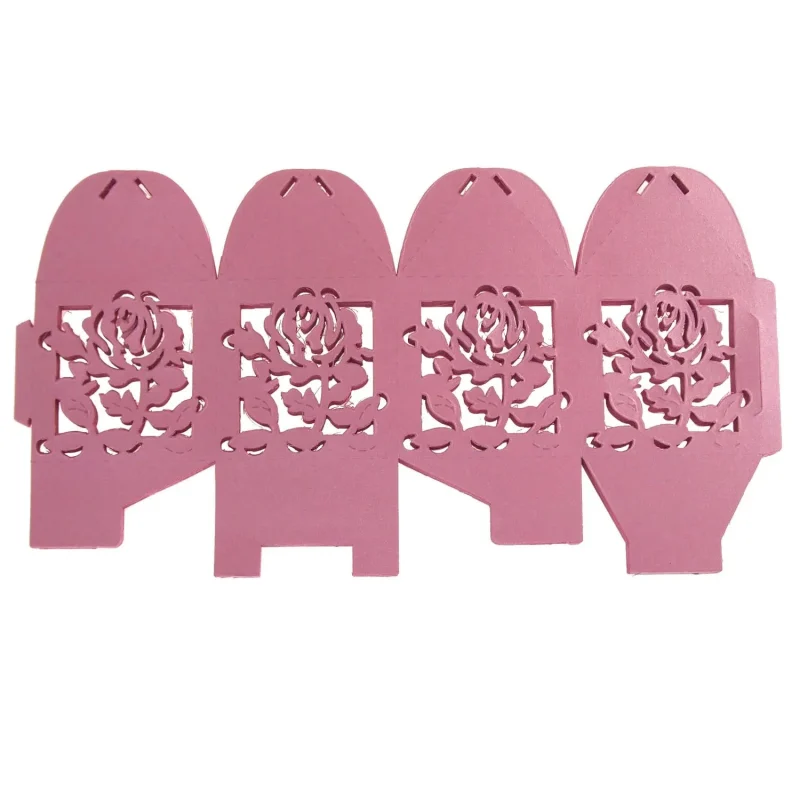 pink rose laser cut favor boxes 2 inch 12 pack