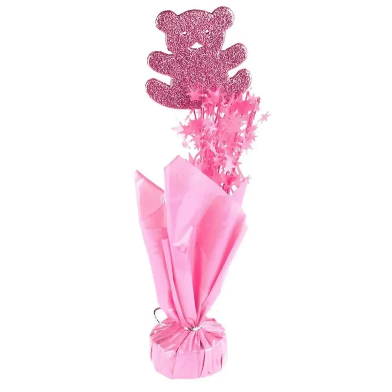 pink teddy bear balloon weight 11 1 2 inch baby shower centerpiece