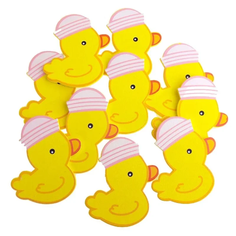 pink wooden rubber duckies with hat 10 pack 3 1 4 inch