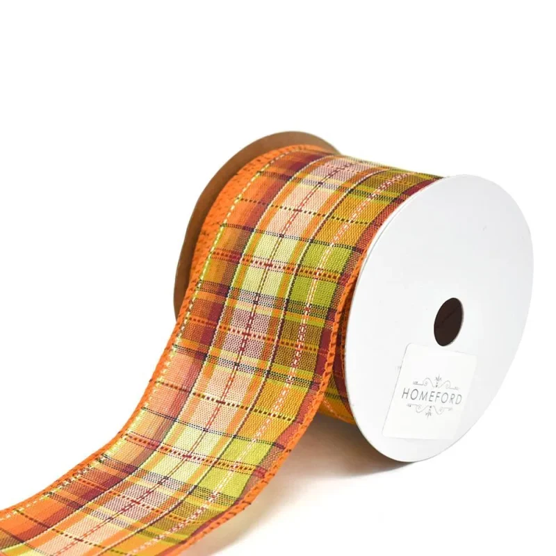 plaid stitch polyester ribbon 2 5 x 10 yds