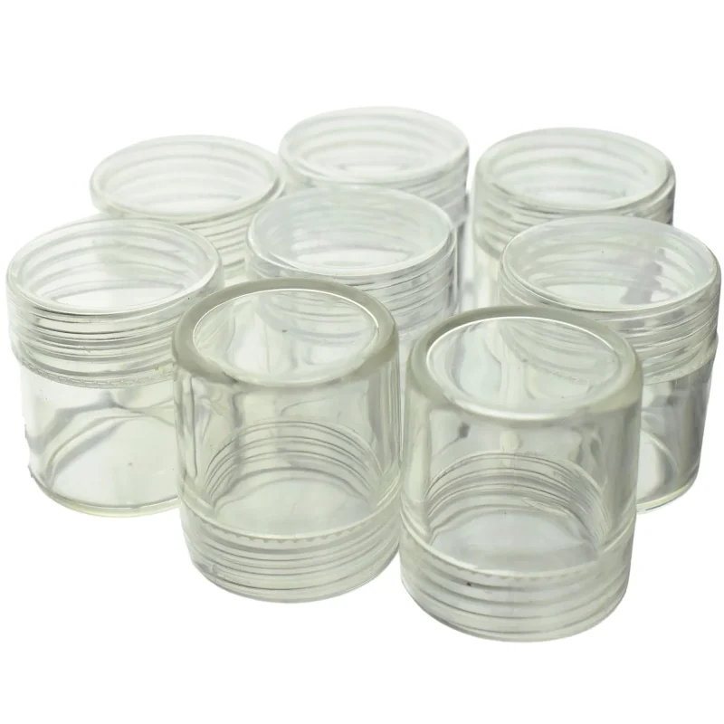 plastic cylinder containers 1 inch 8 pack