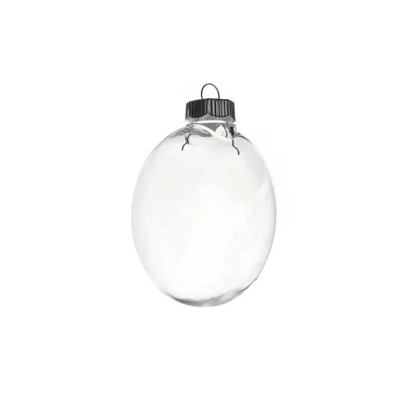 plastic fillable oval christmas ornament 3 5 inch