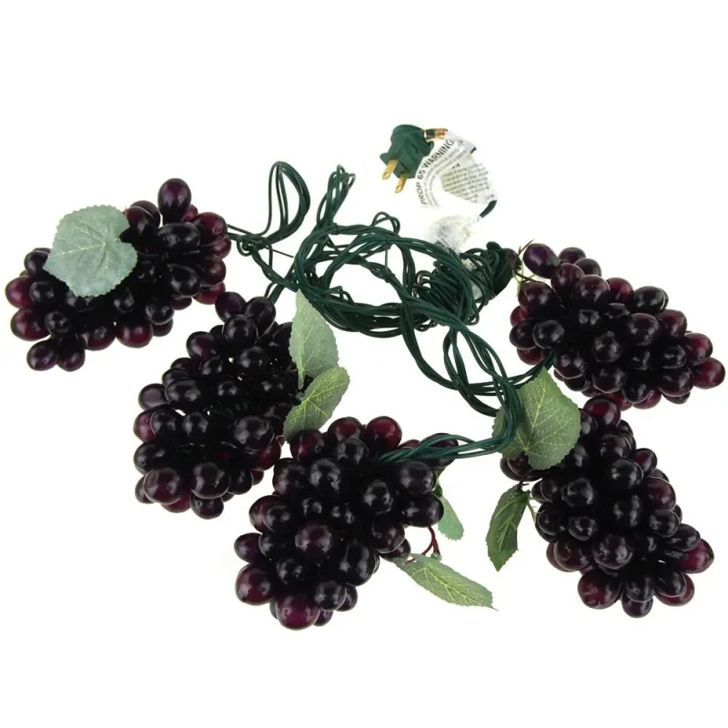 plastic grape christmas string lights 100 led 8 inch wine theme