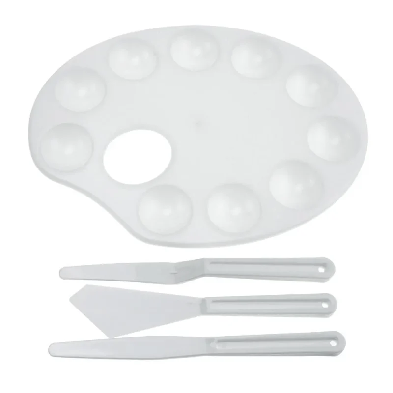 plastic painting palette 9 inch white set