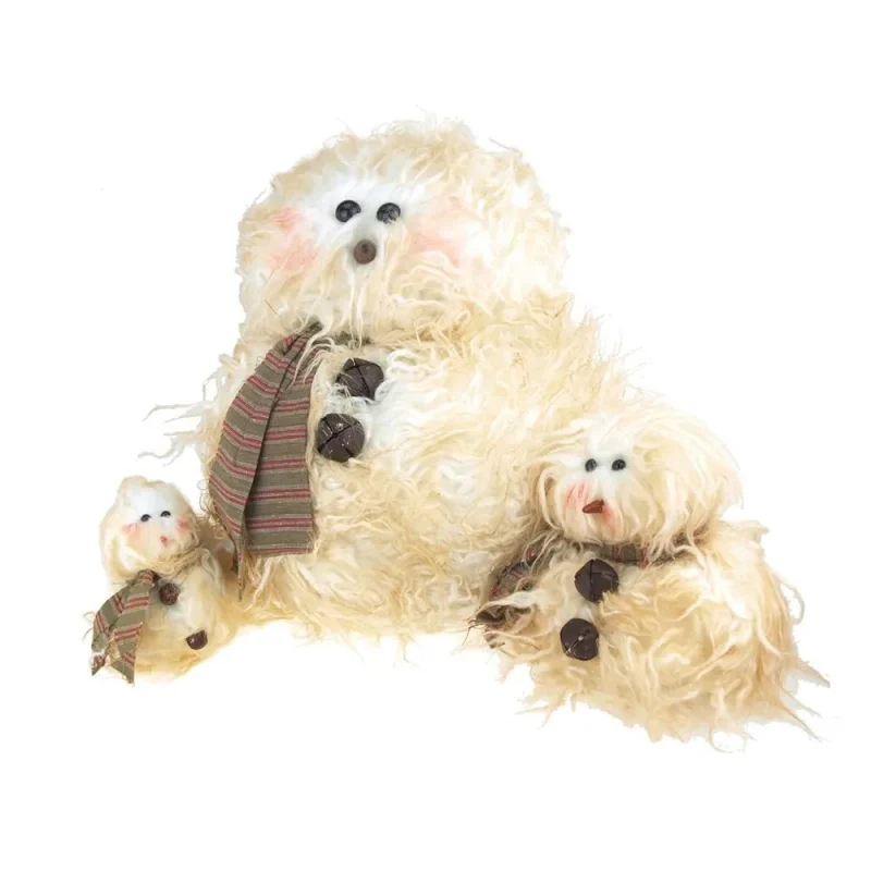 plush 4 inch snowman winter decor soft furry holiday ornament