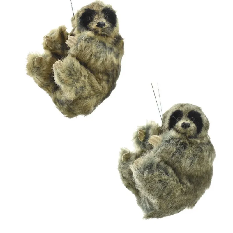 plush sloth christmas ornaments 4 inch 2 pack