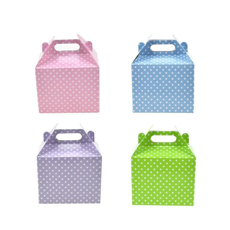 polka dot party favor boxes 4 75 inch pack of 3