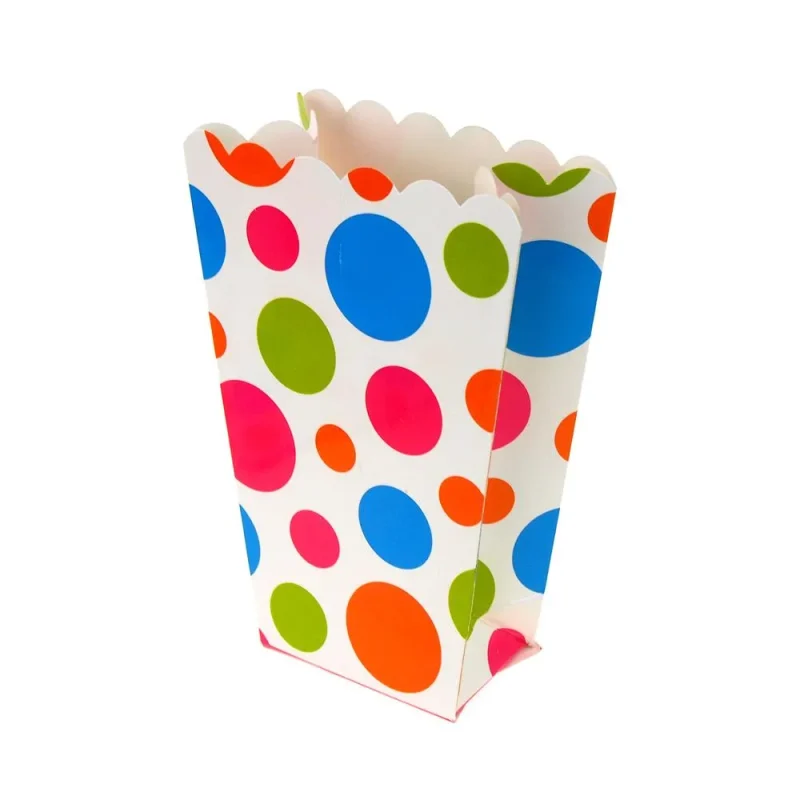 polka dot popcorn favor boxes 5 inch 4 pack