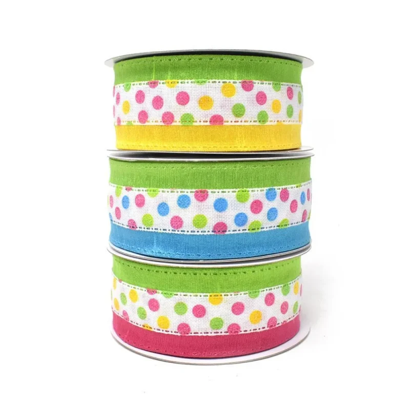 polka dot wired ribbon 1 5 inch x 10 yards printed candy pattern