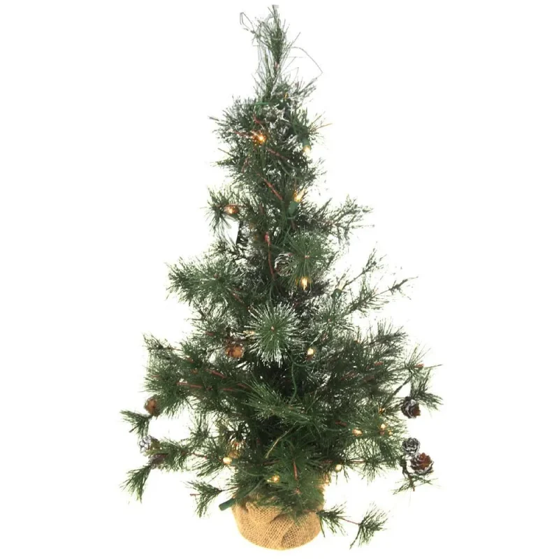 pre lit snow dusted green artificial christmas tree 24