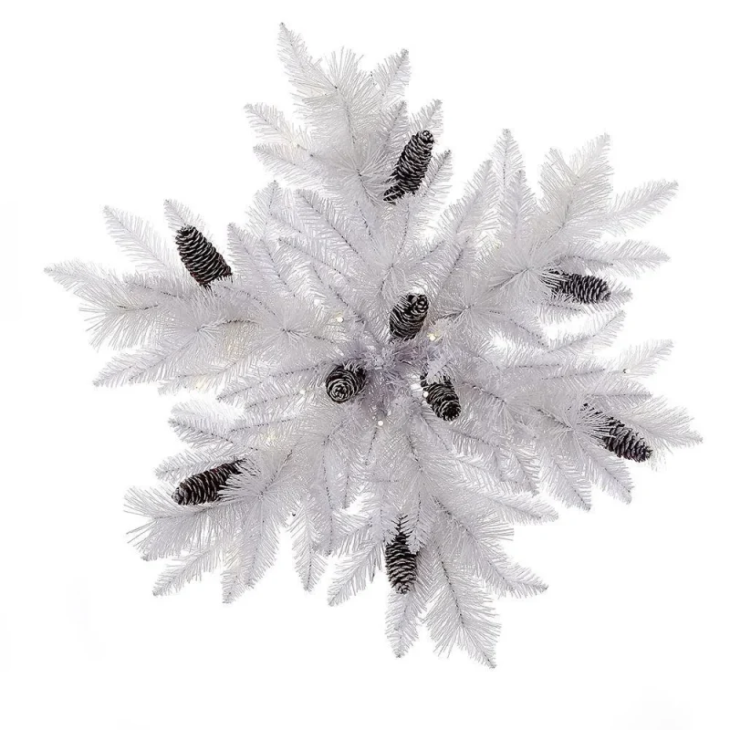 pre lit white snowflake with acorns 32 inch