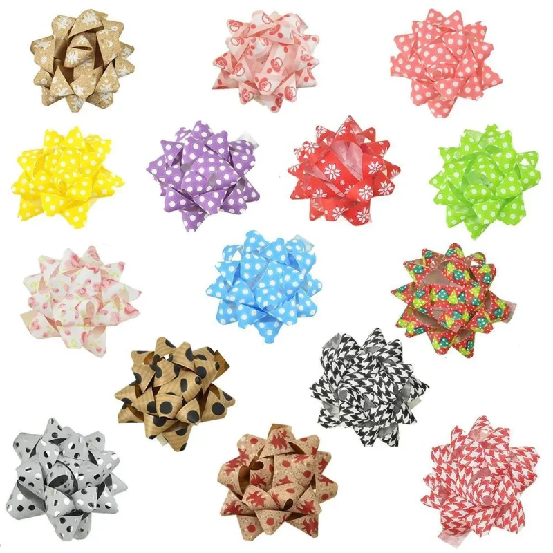 pre tied star bows 2 self adhesive 25 pack